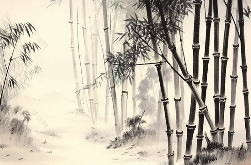 水墨风树林背景装饰,插画/手绘图,插画/手绘图库,插画/手绘图下载,插画/手绘